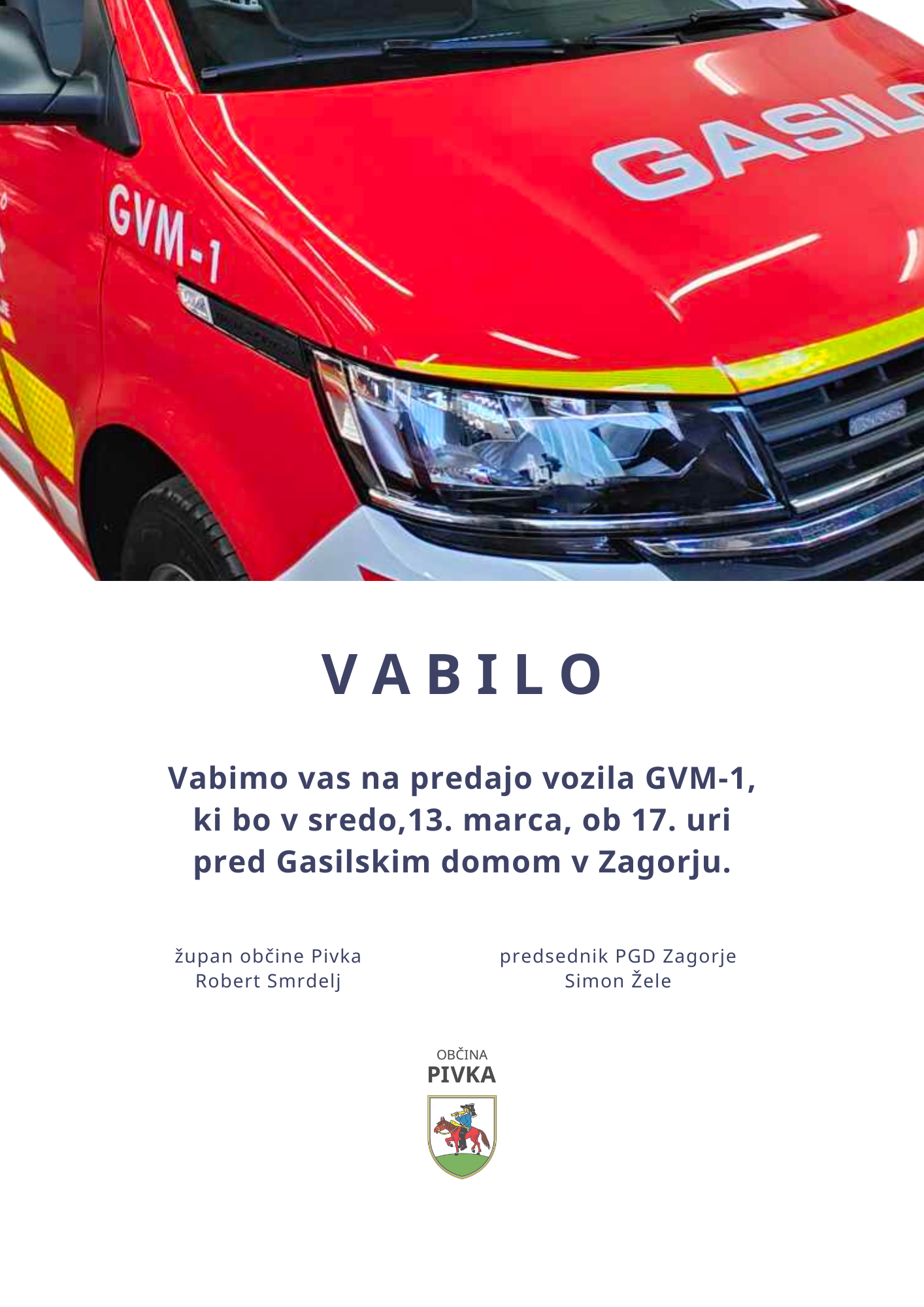Vabilo PGD Zagorje (210 x 297 mm)